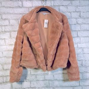 HYFVE | Mahogany Rose Faux Fur Flyaway Jacket // M